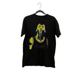 Nike Air Michael Jordan Flight Graphic Black Tee Shirt Yellow Portrait Large top
